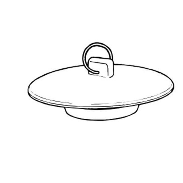 Plumb Pak PP22004 Tub Stopper with Ring, Rubber, White, For: Laundry and Bathtubs with 1-1/2 to 2 in Drain
