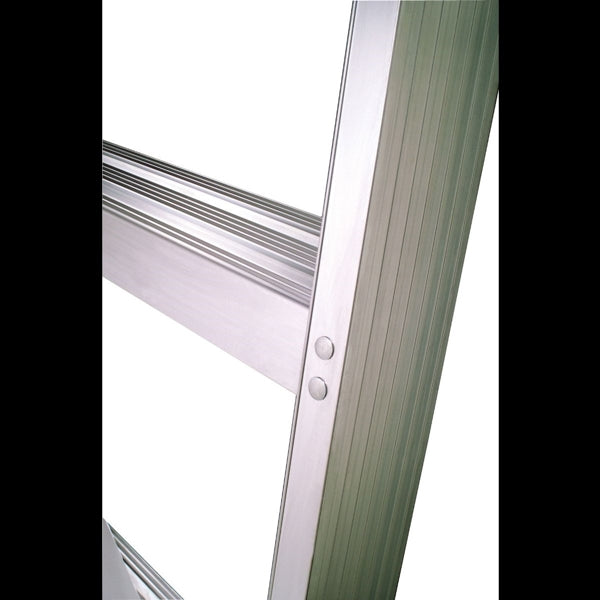 WERNER 374 Step Ladder, 4 ft H, Type IA Duty Rating, Aluminum, 300 lb