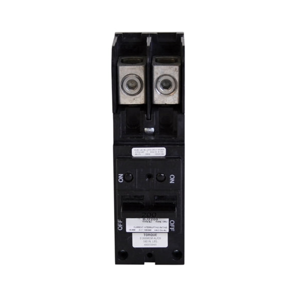 Cutler-Hammer BJ2200 Circuit Breaker, Type BJ, 200 A, 2 -Pole, 120/240 V, Common Trip, Plug Mounting