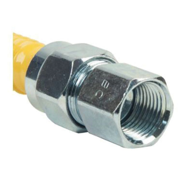 BrassCraft ProCoat Series CSSC54-48P Gas Connector, 1/2 x 1/2 in, Stainless Steel, 48 in L