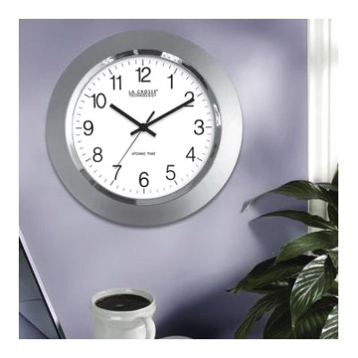 Equity WT-3144S Clock, Round, Silver Frame, Plastic Clock Face, Analog
