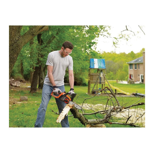 Black+Decker LCS1020 Chainsaw, Battery Included, 2 Ah, 20 V, Lithium-Ion, 10 in Cutting Capacity, 10 in L Bar