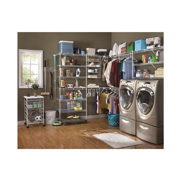 ClosetMaid 21066 Shelf and Rod Corner Kit, 19 in L, 19 in W, Steel, White