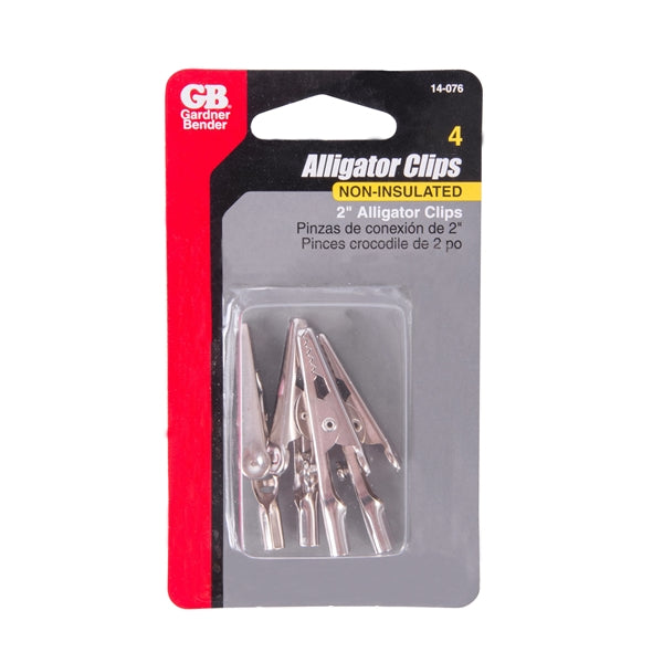 GB 14-076 Alligator Clip, 7/16 in Jaw Opening, 22 to 14 AWG Wire