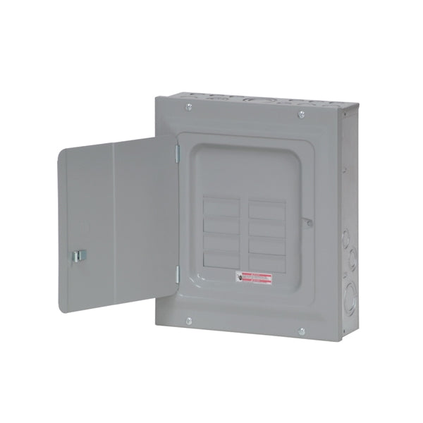Cutler-Hammer BR BR816L125SDP Load Center, 125 A, 8 -Space, 16 -Circuit, Main Lug, NEMA 1 Enclosure, Light Gray