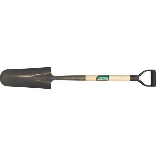 UnionTools 47107 Drain Spade Shovel, 5-1/4 in W Blade, Steel Blade, Hardwood Handle, D-Shaped Handle, 27 in L Handle