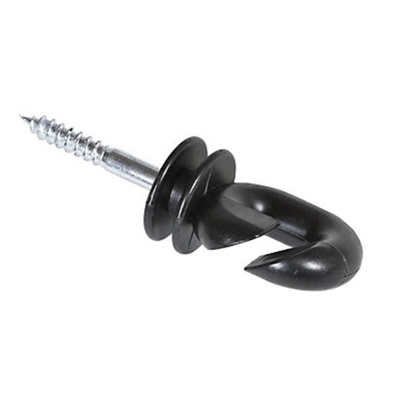 Zareba IWTPLB-Z Screw-In Ring Insulator, 9 to 22 ga Fence Wire, Aluminum/Polywire/Steel, Black