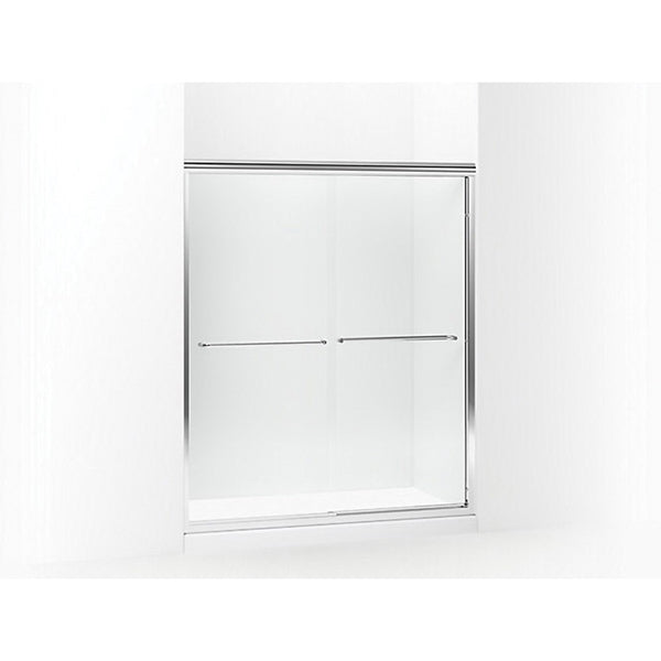 Sterling 5475-59S-G05 Shower Door, Clear Glass, Tempered Glass, Frameless Frame, Aluminum Frame, Stainless Steel