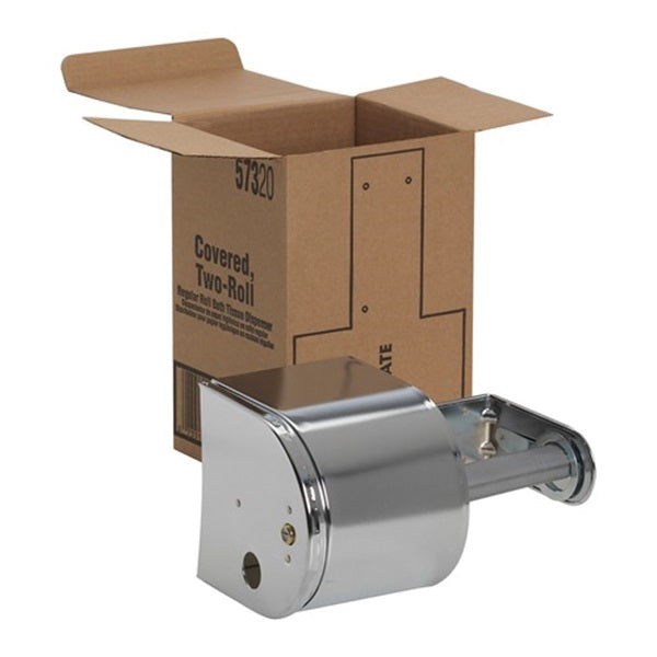 NORTH AMERICAN PAPER 57320 Tissue Dispenser, 4-1/2 in W Roll, 5 in Dia Roll, Steel, Chrome