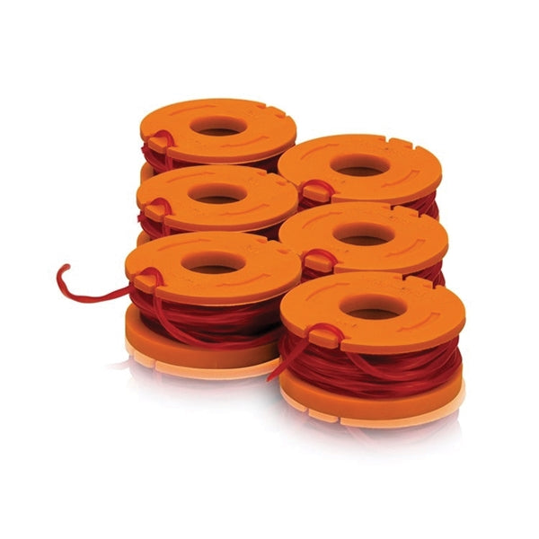 WORX WA0010 Trimmer Spool, 0.065 in Dia, 10 ft L, Plastic, Orange