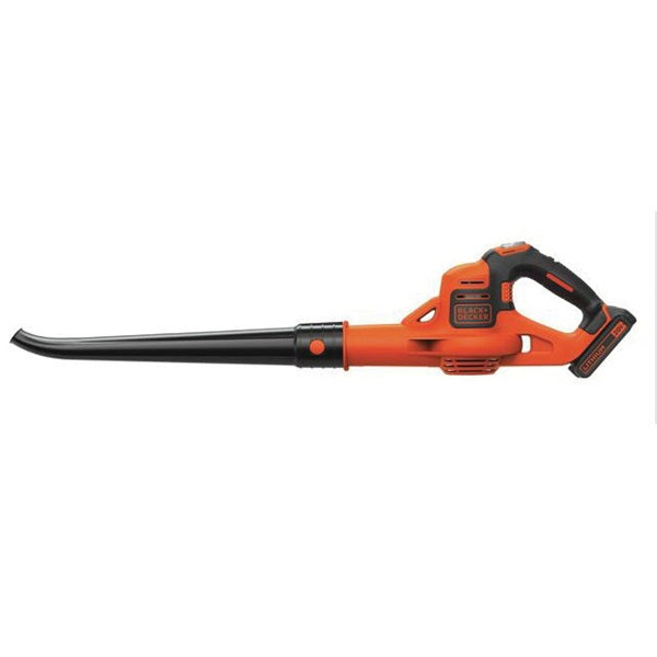 Black+Decker LSW321 Cordless Sweeper, 20 V Battery, Lithium Battery, 100 cfm Air, 25 min Run Time, Black/Orange