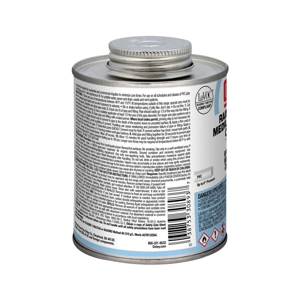 Oatey 30893 Solvent Cement, 16 oz Can, Liquid, Blue