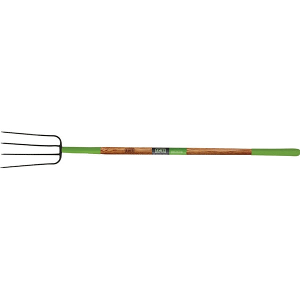 AMES 2826700 Manure Fork, Steel Tine, Wood Handle, 61 in L Handle
