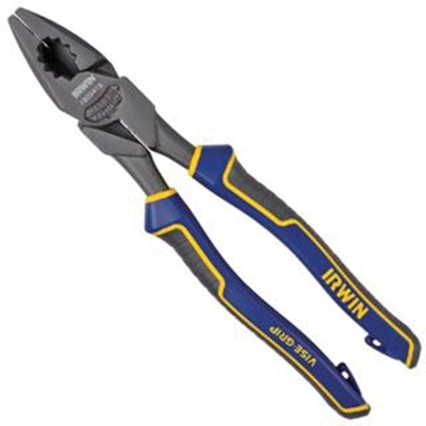 IRWIN 1902415 Lineman's Plier, 9-1/2 in OAL, Comfort-Grip Handle, 1-5/16 in W Jaw, 1-1/2 in L Jaw