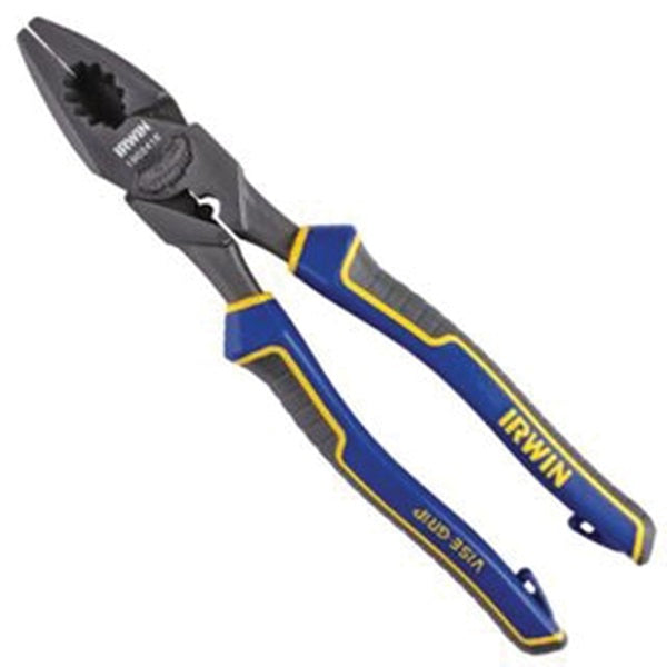 IRWIN 1902416 Lineman's Plier, 9-1/2 in OAL, Comfort-Grip Handle, 1-5/16 in W Jaw, 1-1/2 in L Jaw