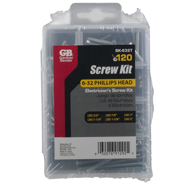 GB SK-632T Electrician Screw Kit, Silver