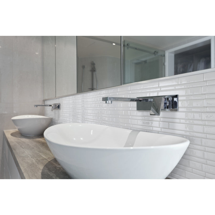 Smart Tiles SM1083-1 Wall Tile, 10.2 in L, 9.63 in W, 0.125 mm Thick, Vinyl, White, Blanco