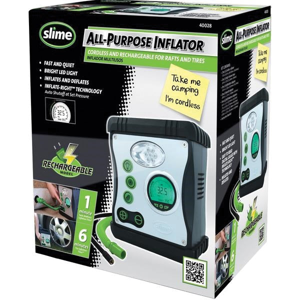 Slime 40028 Digital Tire Inflator, 12 V, 0 to 100 psi Pressure, Digital Gauge