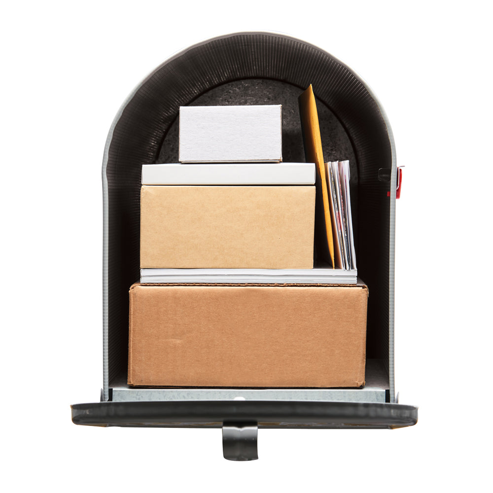 Gibraltar Mailboxes ST200000 Rural Mailbox, 3175 cu-in Capacity, Galvanized Steel, Powder-Coated, 11.7 in W, 24.8 in D