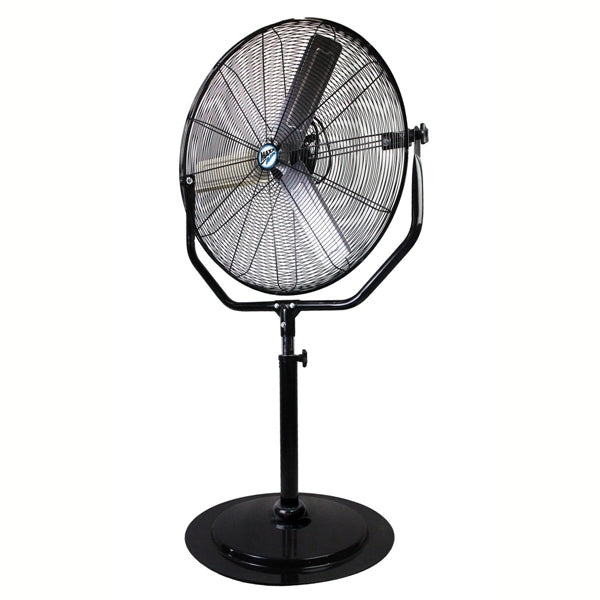 MaxxAir HVPF 30 YOKE High-Velocity Pedestal Fan, 120 V, 1.65 A, 360 deg Sweep, 30 in Dia Blade, Black