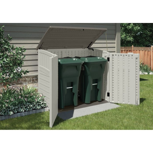 Suncast Stow-Away BMS2500 Storage Shed, 34 cu-ft Capacity, 4 ft 5 in W, 2 ft 8-1/4 in D, 3 ft 9-1/2 in H, Resin