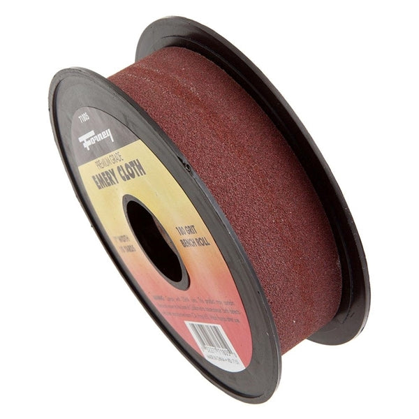 Forney 71805 Bench Roll, 1 in W, 10 yd L, 180 Grit, Premium, Aluminum Oxide Abrasive, Emery Cloth Backing