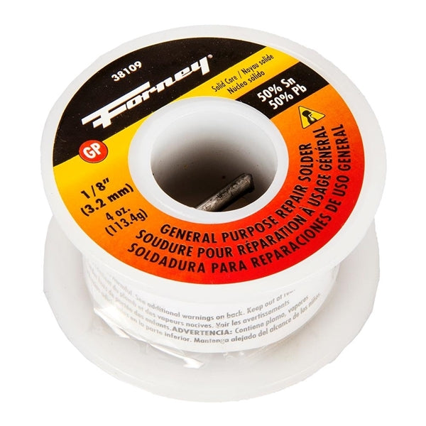 Forney 38109 Solder, 4 oz, Solid, Silver/White, 421 deg F Melting Point