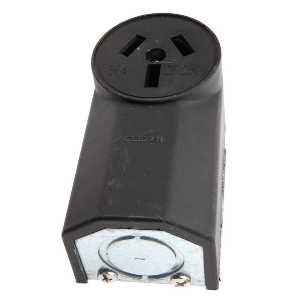 Forney 58499 Electrical Receptacle, 125/250 V, 50 A, 2-Pole, Black