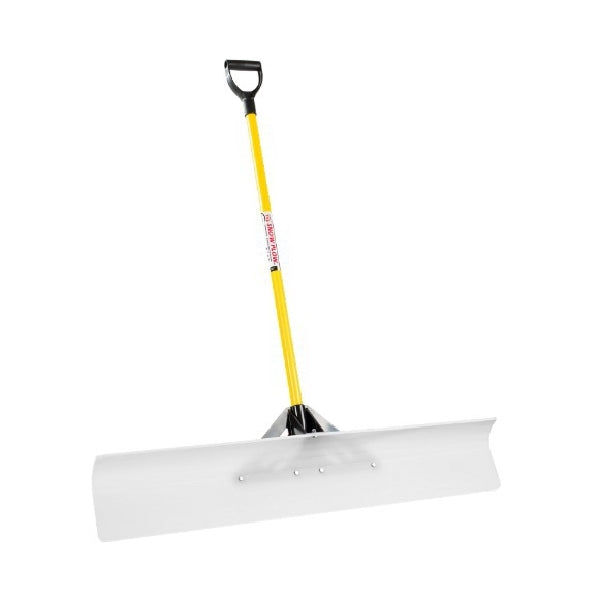 THE SNOWPLOW 50548 Snow Pusher, 48 in W Blade, UHMW Polyethylene Blade, Fiberglass Handle, D-Grip Handle