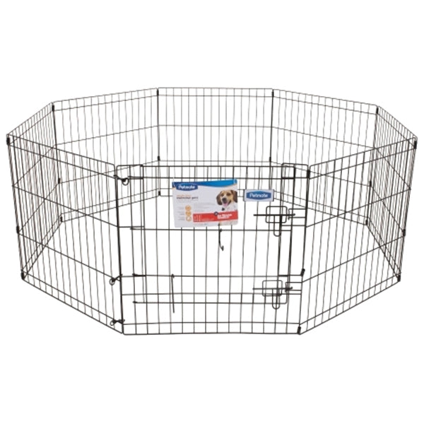 PETMATE 55014 Exercise Pen with Door, 192 in OAL, 0.3 in OAW, 42 in OAH, Black