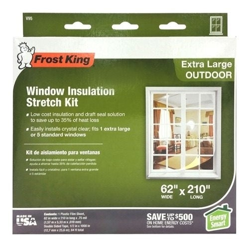 Frost King V95 Window Insulation Kit, 62 in W, 210 in L, Plastic