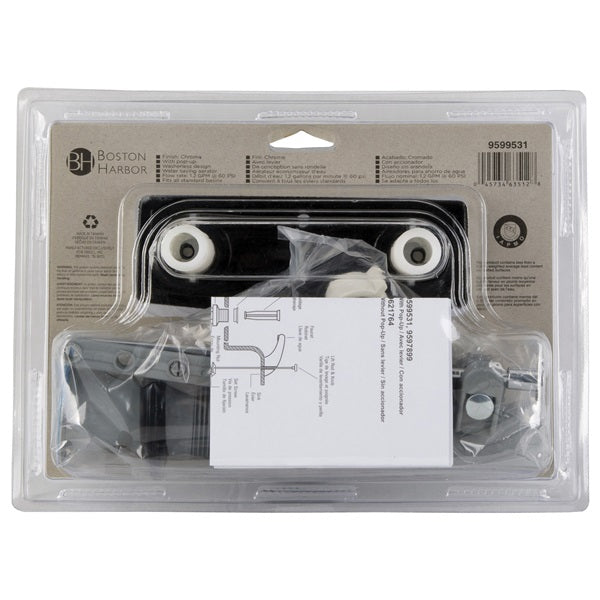 Boston Harbor PF4201A-P Lavatory Faucet, 1.5 gpm, 2-Faucet Handle, Chrome Plated, Round Handle