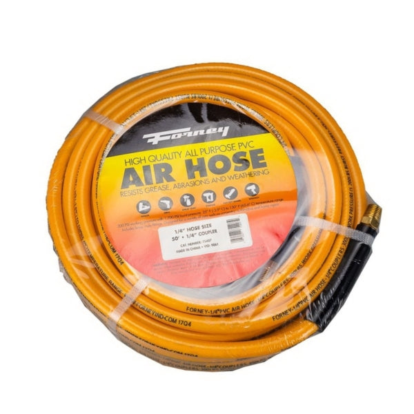 Forney 75407 Air Hose, 1/4 in ID, 50 ft L, MNPT, 300 psi Pressure, PVC, Orange