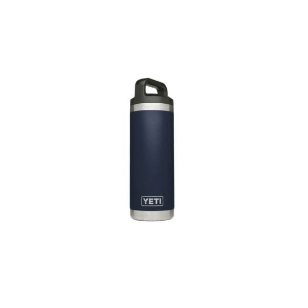 YETI Rambler 21071060011 Insulated Bottle, Round, 18 oz Capacity, Stainless Steel, Navy