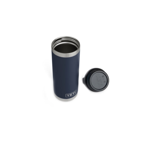 YETI Rambler 21071060011 Insulated Bottle, Round, 18 oz Capacity, Stainless Steel, Navy