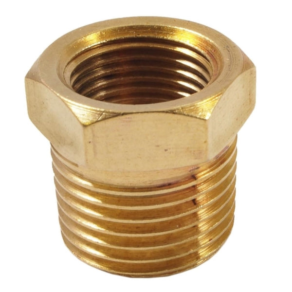 Forney 75536 Pipe Bushing, 3/8 x 1/2 in, FNPT x MNPT, Brass