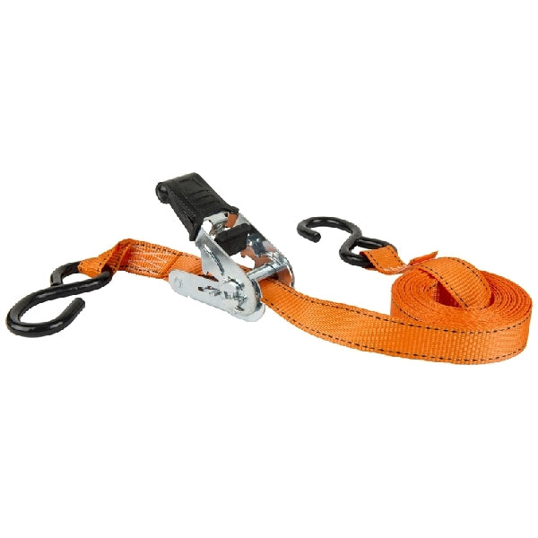 KEEPER 45518 Tie-Down, 1 in W, 15 ft L, Orange, 500 lb Working Load, S-Hook End