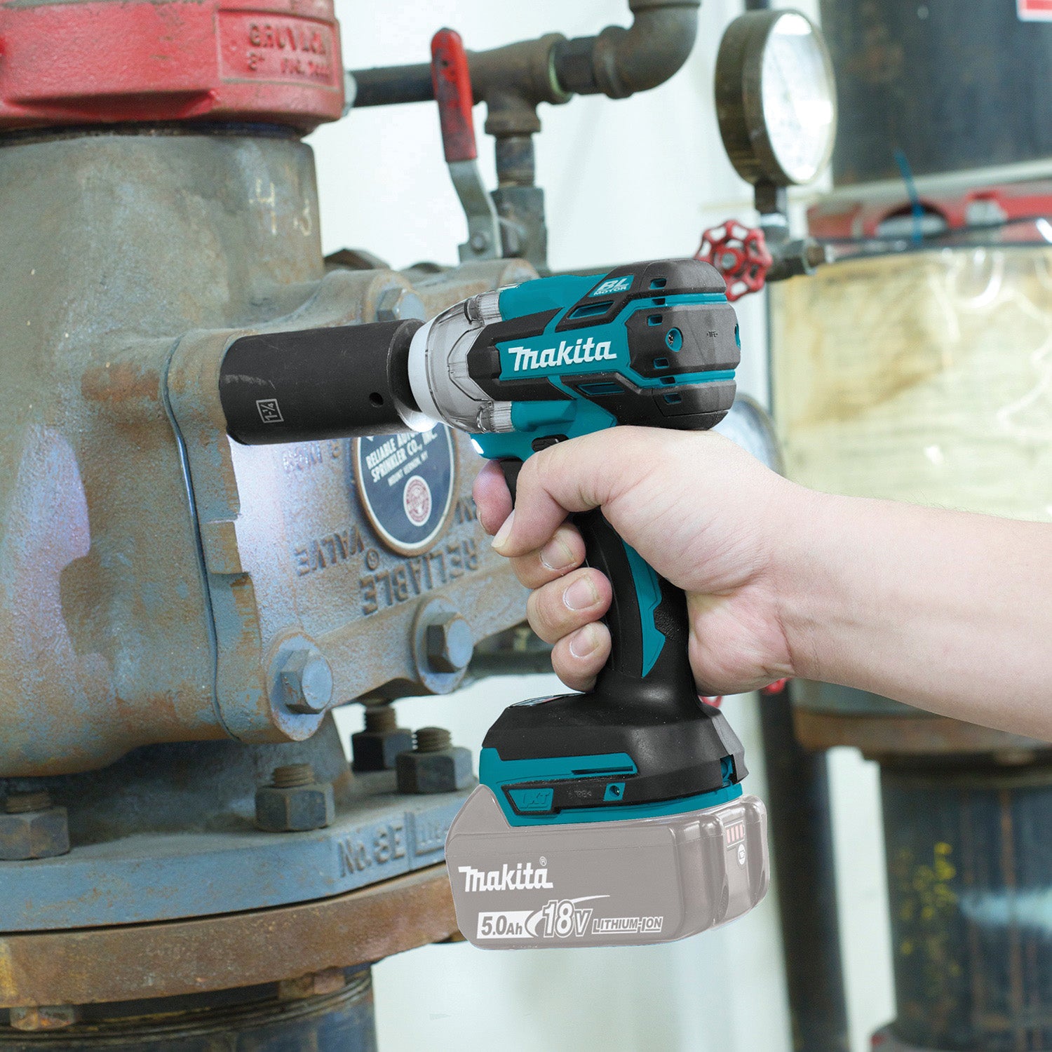 Makita XWT11Z Impact Wrench, Tool Only, 18 V, 5 Ah, 1/2 in Drive, Square Drive, 0 to 3500 ipm