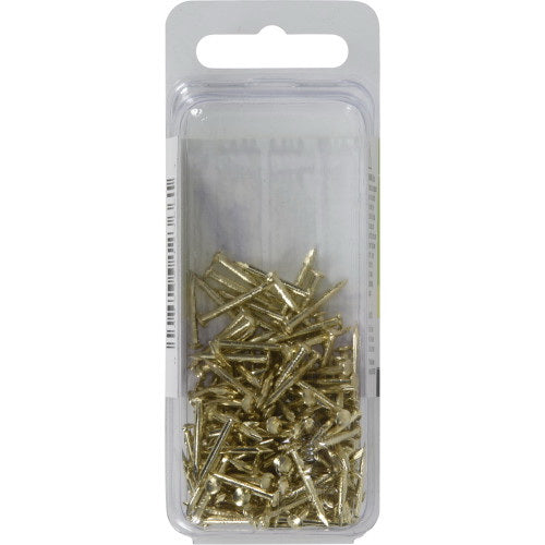 HILLMAN 532425 Linoleum Nail, #16, 5/8 in L, Brass, Brass, Round Head