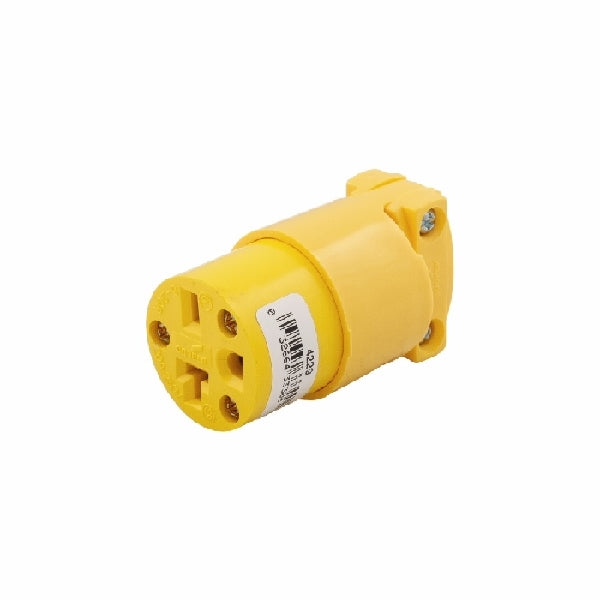 Eaton Wiring Devices 4229-BOX Armored Connector, 2 -Pole, 20 A, 250 VAC, Screw, NEMA: NEMA 6-15R, Yellow
