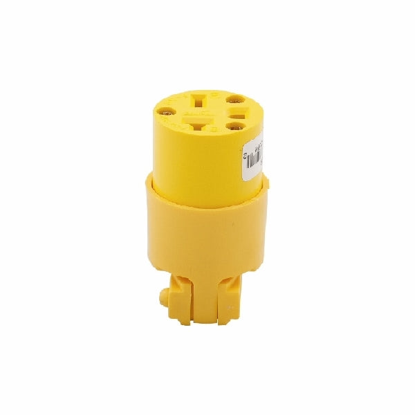 Eaton Wiring Devices 4229-BOX Armored Connector, 2 -Pole, 20 A, 250 VAC, Screw, NEMA: NEMA 6-15R, Yellow