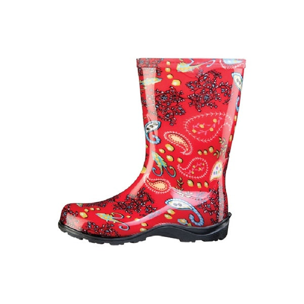 Sloggers 5004RD-09 Rain and Garden Boots, 9 in, Paisley, Red