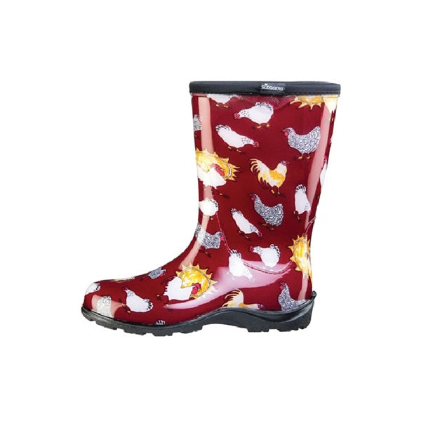 Sloggers 5016CBR-10 Rain and Garden Boots, 10 in, Chicken, Barn Red