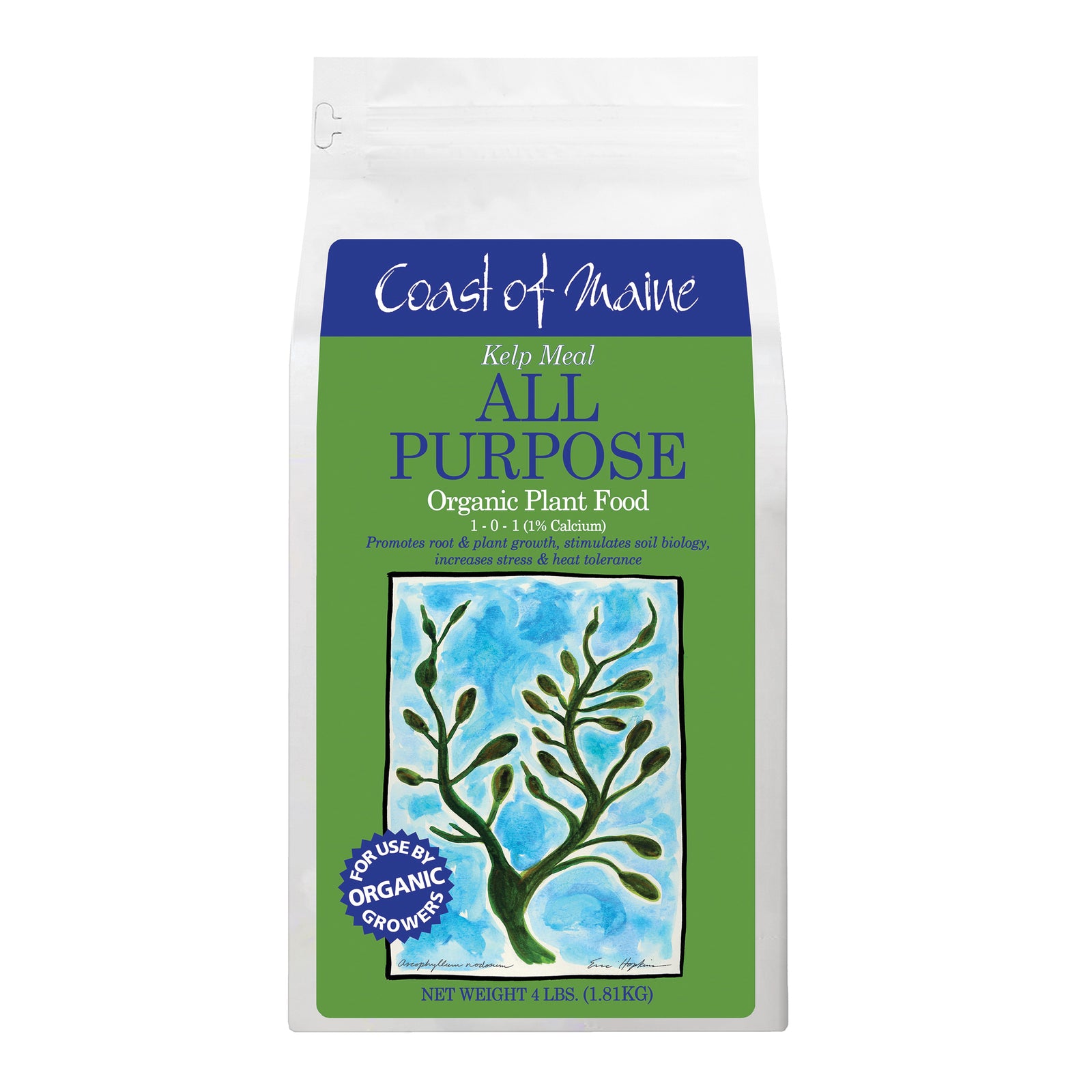 Coast of Maine KELP MEAL Organic Plant Food, 4 lb, 1-0-1 N-P-K Ratio