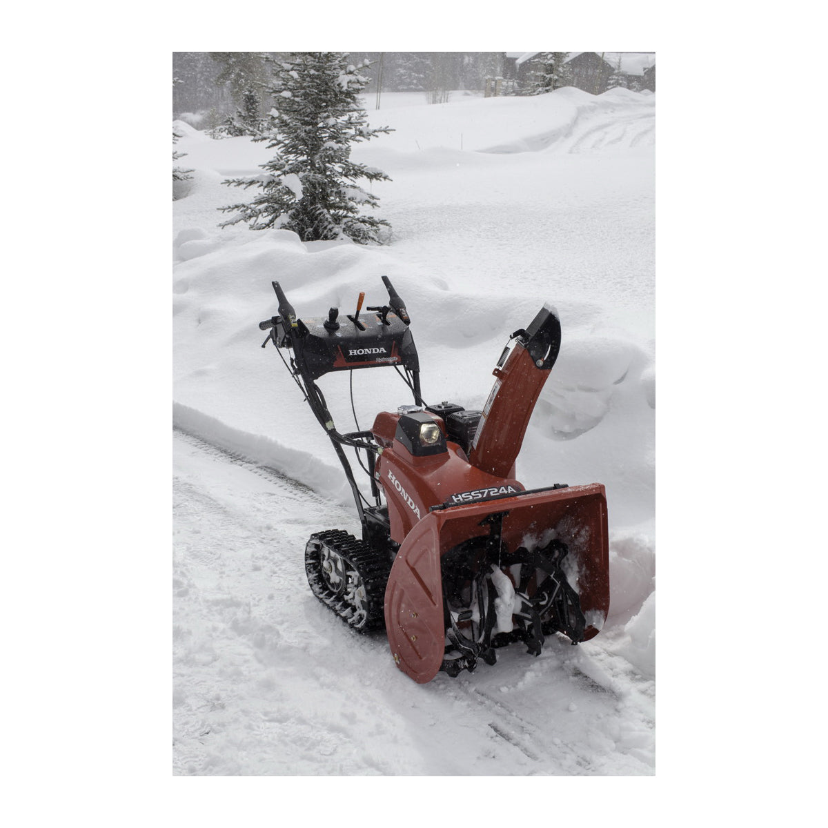 Honda HSS724AATD Snow Blower, Gasoline, 196 cc Engine Displacement, 4-Cycle OHV Engine, 2-Stage, 49 ft Throw