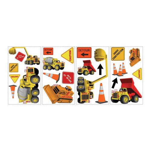 RoomMates RMK1007SCS Under Construction Wall Decal, 18 in L, 10 in W, Multi-Color