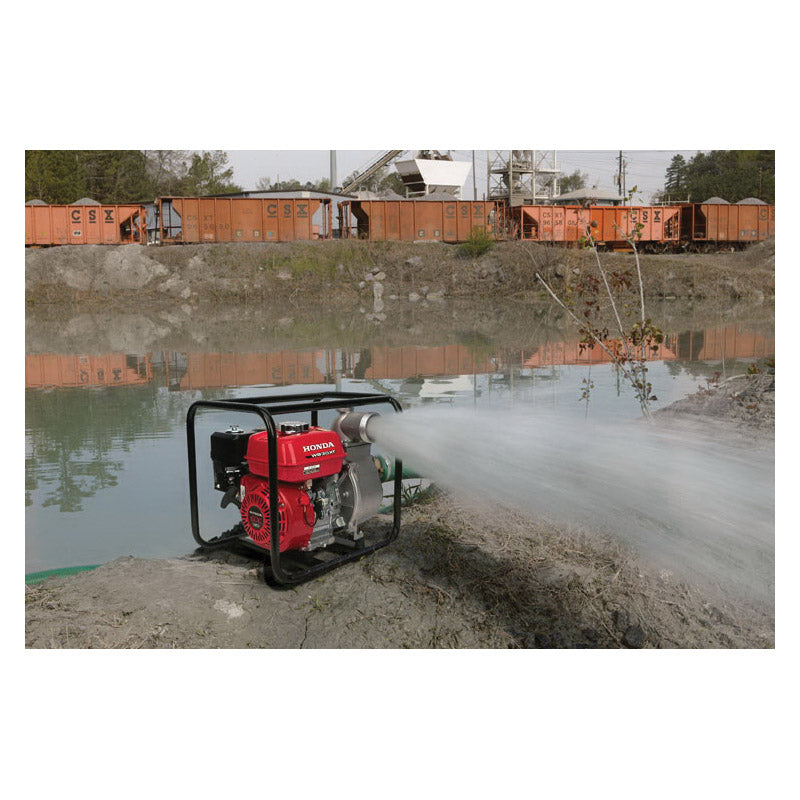 Honda WB30XT3A Water Pump, 3 in Outlet, 85 ft Max Head, 290 gpm, Four-Vane Cast Iron Impeller, Aluminum