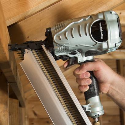 Metabo HPT NR90AE(S1) Pneumatic Nailer, 64 Magazine, Plastic Strip Collation, 0.09 scfm Air