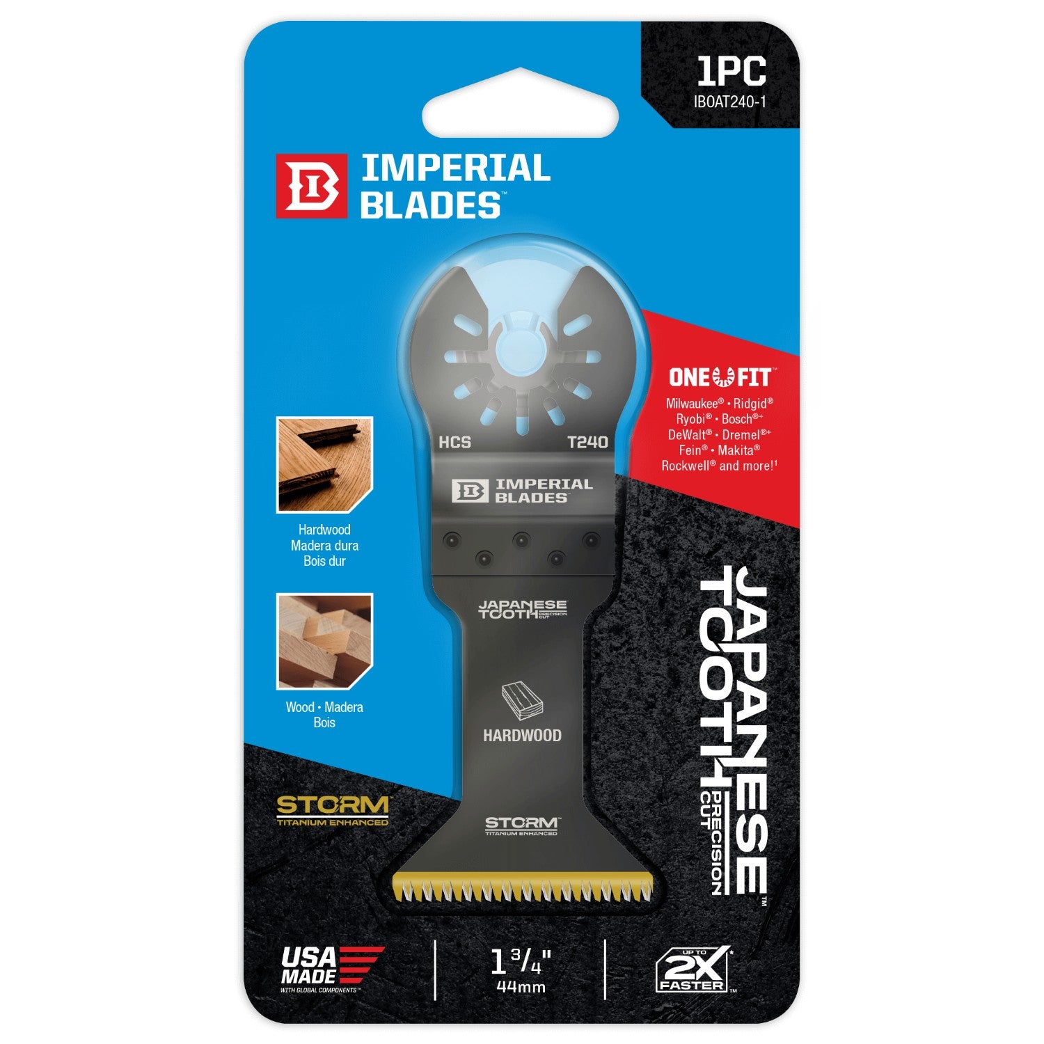 IMPERIAL BLADES ONE FIT IBOAT240-1 Blade, 2-1/4 in D Cutting, 15 TPI, HCS