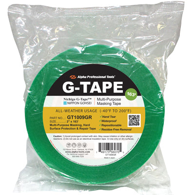 ALPHA Nichigo G-Tape GT1009GR Repair Tape, 163 ft L, 2 in W, LDPE Backing, Green
